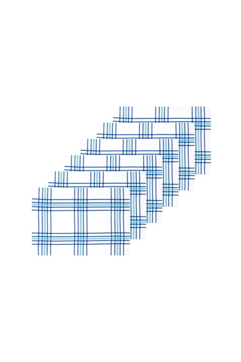 River Run Blue & White Set of 6 Placemats, 13" x 19", Alternate, color, Blue