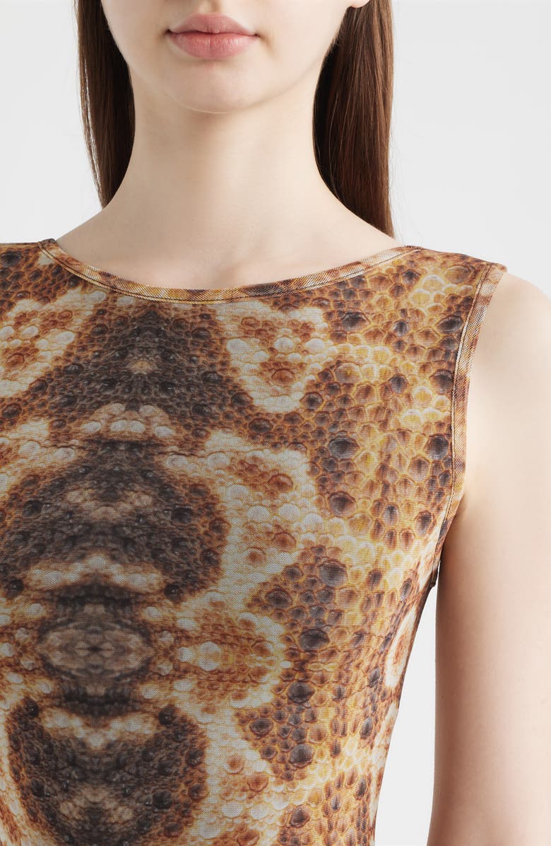 Feners Caracola Asymmetric Body-Con Minidress, Alternate, color, Miel