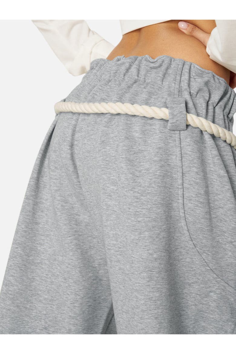 Stripe Super Baggy Barrel Sweatpants, Alternate, color, Grey