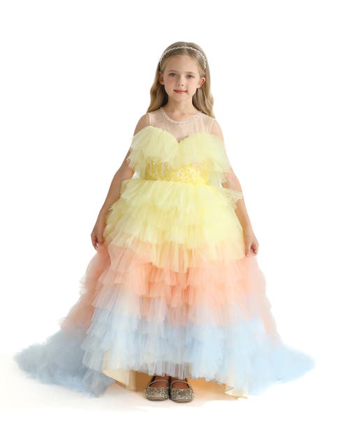 Mimi Tutu Callecita Layered Tulle Gown In Yellow
