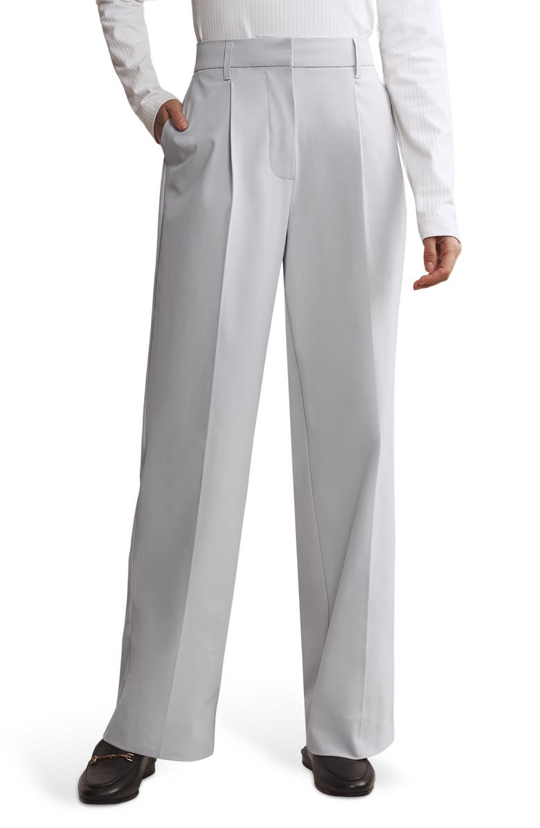 Rhone Commuter Pleat Pants, Main, color, Grey Mist