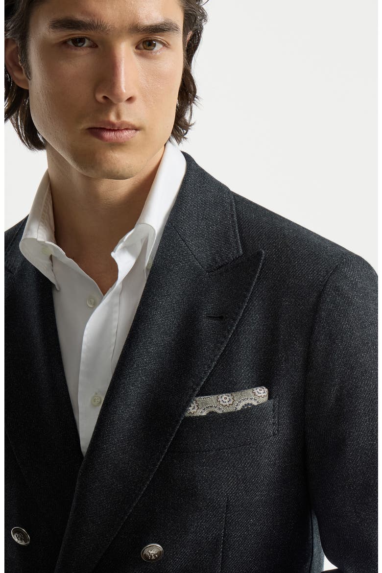 Silk pocket square with medallion design, Alternate, color, Military