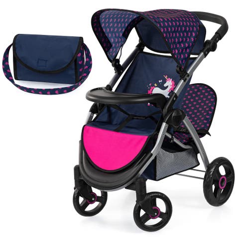 Twin Star Stroller, Unicorn, Seats 2 Dolls Up to 18 Inches