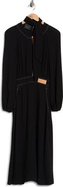 Longchamp Long Sleeve Pleated Dress