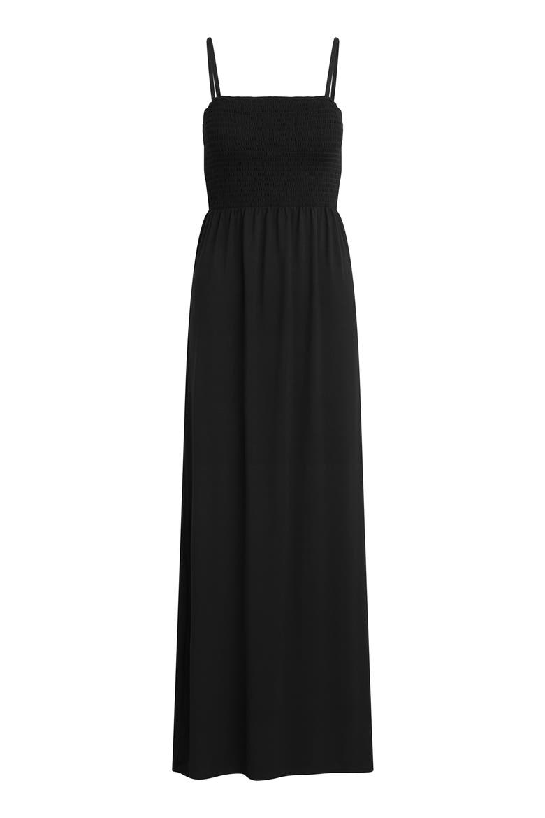 The Apartment Smocked Sleeveless Maxi Dress, Alternate, color, BLACK