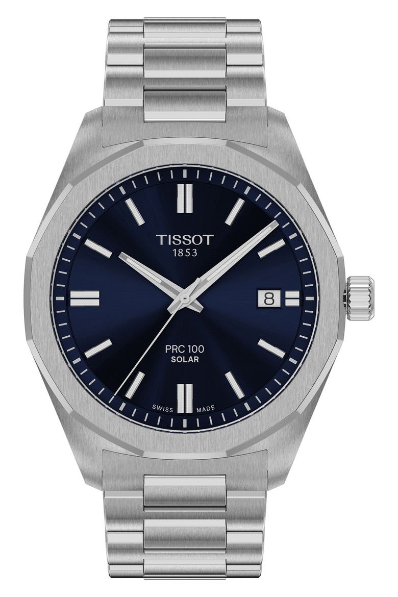 PRC 100 Solar Quartz Bracelet Watch, 39mm, Main, color, BLUE