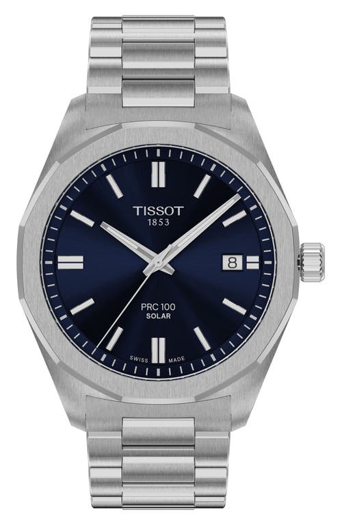 Tissot PRC 100 Solar Quartz Bracelet Watch, 39mm in Blue 