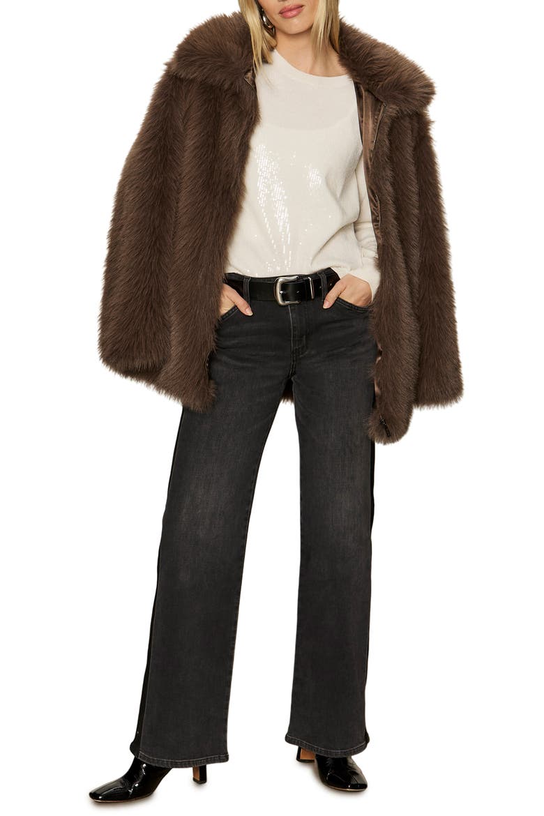 Carmen Faux Fur Coat, Alternate, color, MOREL