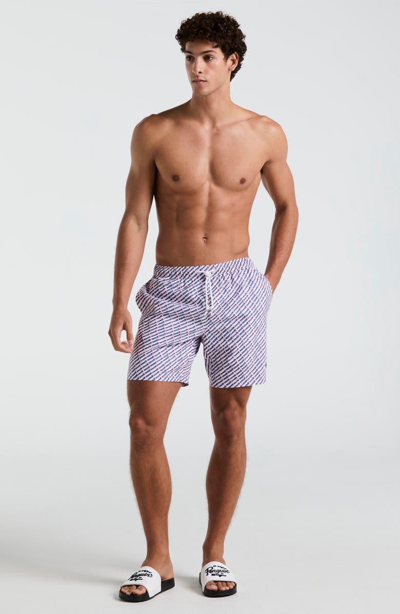 Original Penguin 7-Inch Volley Swim Trunks, Alternate, color, Parfait Pink