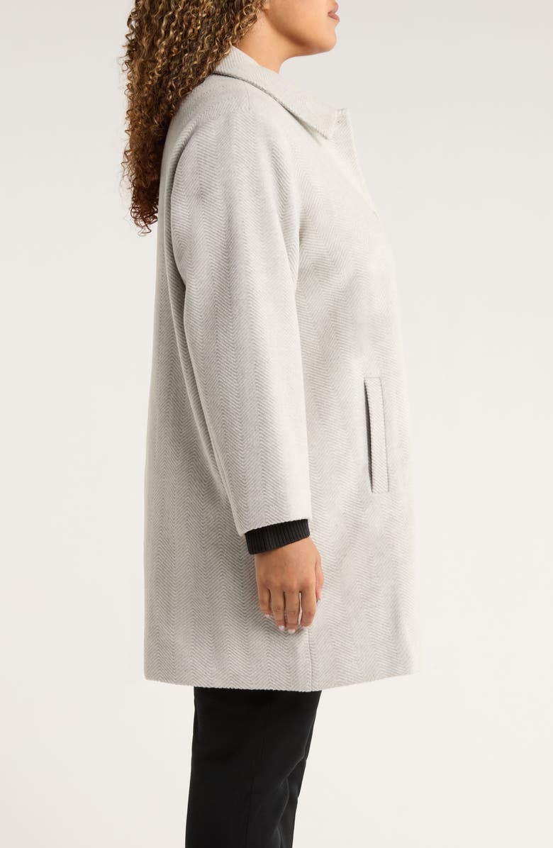 Eileen Fisher Herringbone Wool Coat, Alternate, color, Sea Salt