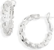 Sterling Forever Harlee Geometric Hoop Earrings