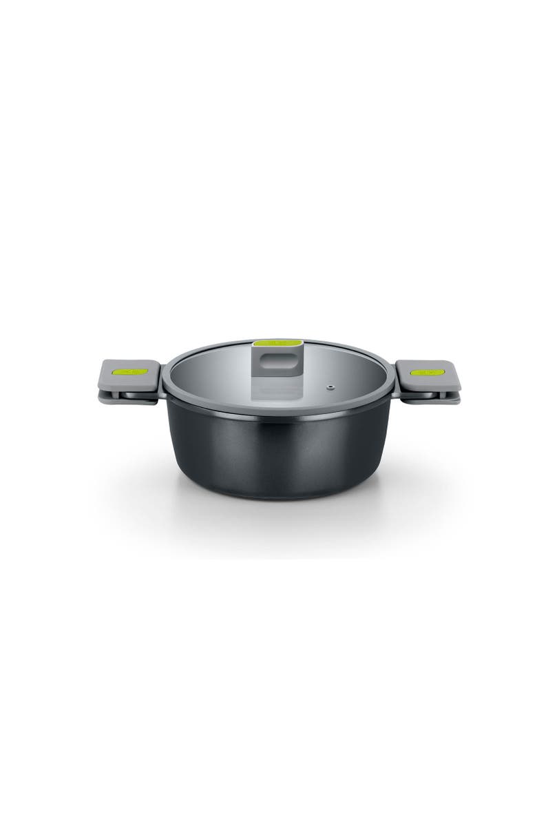 BRA Cookware Life Ceramic Nonstick Stock Pot w/Glass Lid | 9.5 Inch 4.2 Quart, Main, color, Black