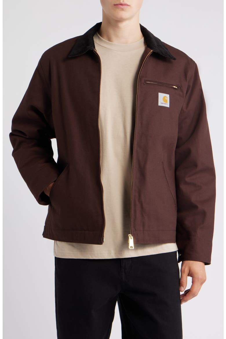 Detroit Canvas Worker Jacket, Main, color, TOBACCO / BLACK RIGID
