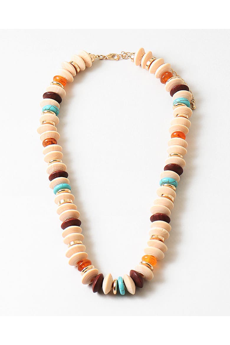 Under the Tuscan Sun Multicolor Beaded Necklace, Main, color, Beige
