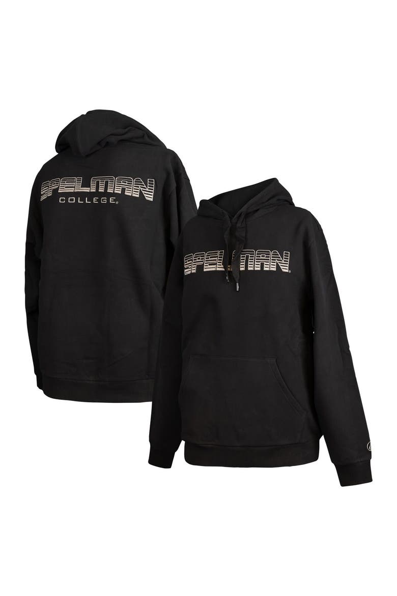 Men's FISLL  Black Spelman College Jaguars Puff Print Sliced Pullover Hoodie, Main, color, Black