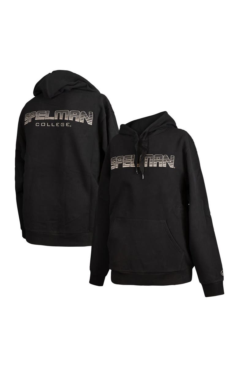 FISLL Men's FISLL  Black Spelman College Jaguars Puff Print Sliced Pullover Hoodie, Main, color, Black