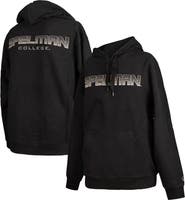 FISLL Men's FISLL  Black Spelman College Jaguars Puff Print Sliced Pullover Hoodie