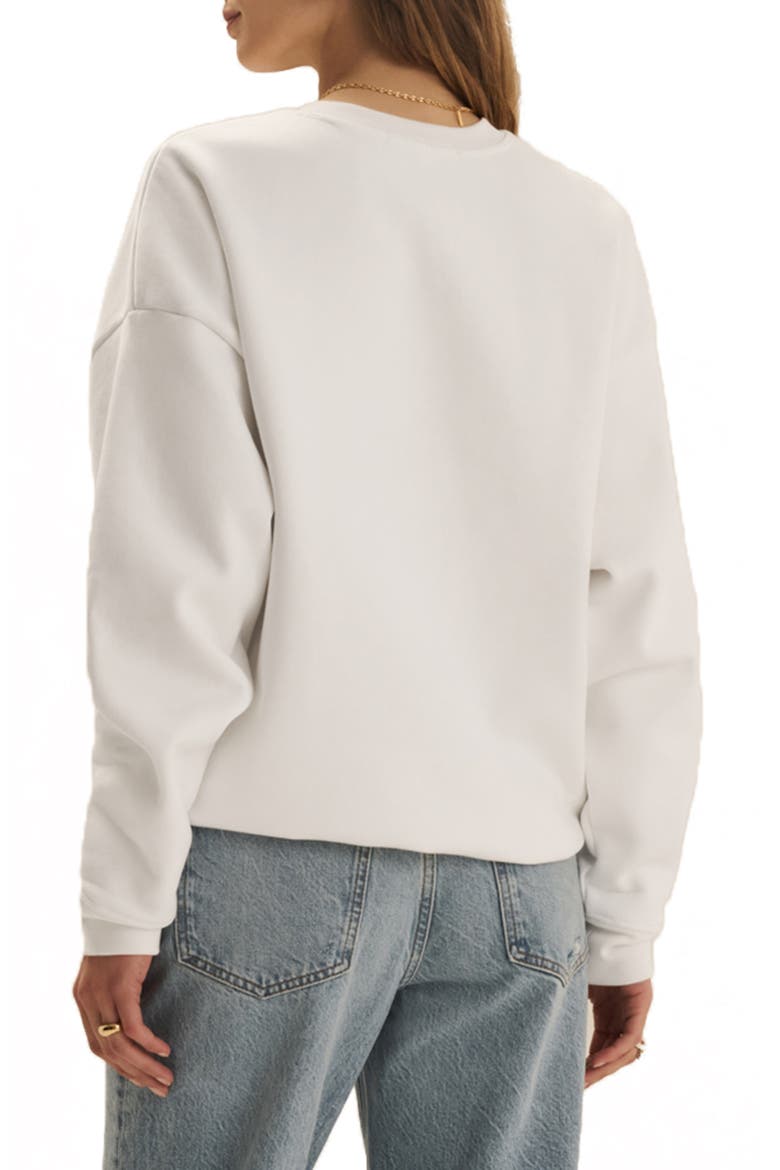 Collegiate Cotton Blend Sweatshirt, Alternate, color, SUGAR/ BURGUNDY