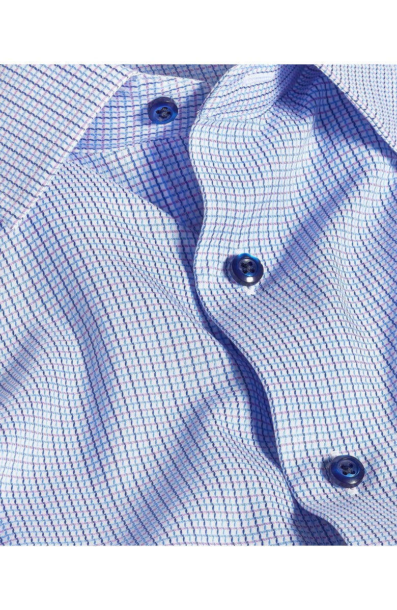 David Donahue Stripe Cotton Dobby Button-Up Shirt, Alternate, color, Blue/ Berry