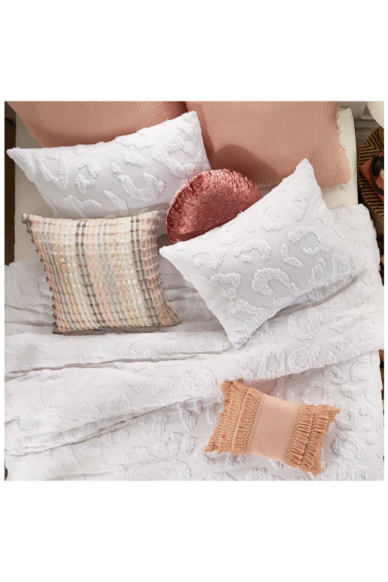 Chenille Leopard Comforter & Sham Set, Alternate, color, WHITE