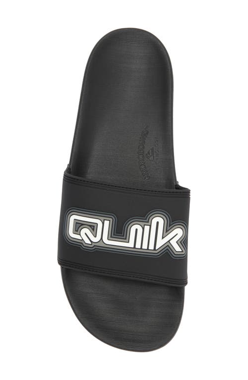 Quiksilver Rivi Wordmark Slide Sandal In Black/white
