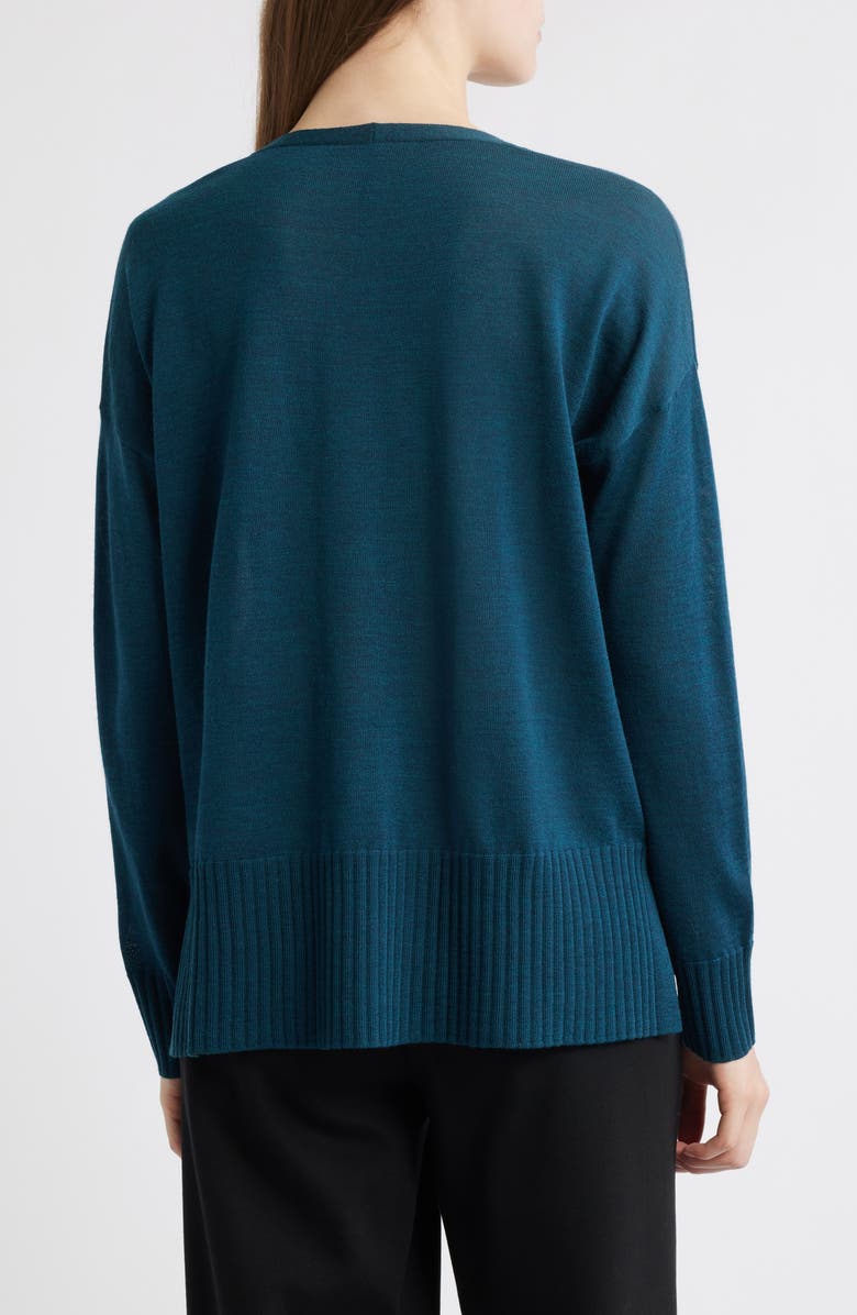 Eileen Fisher Boxy Merino Wool Sweater, Alternate, color, Blue Spruce