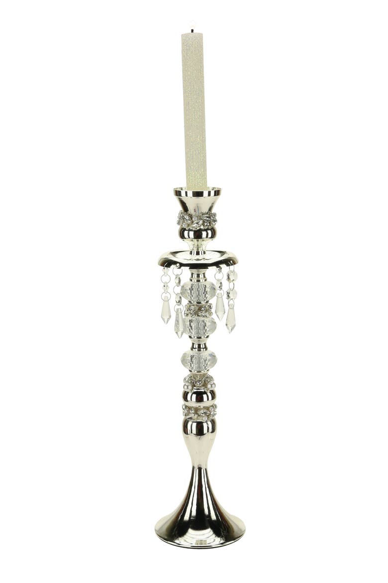 Jeweled Hanging Crystal Pedestal, Large, Main, color, Silver