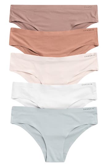 Danskin Assorted 5-pack Bonded Microfiber Tanga Briefs In Multi