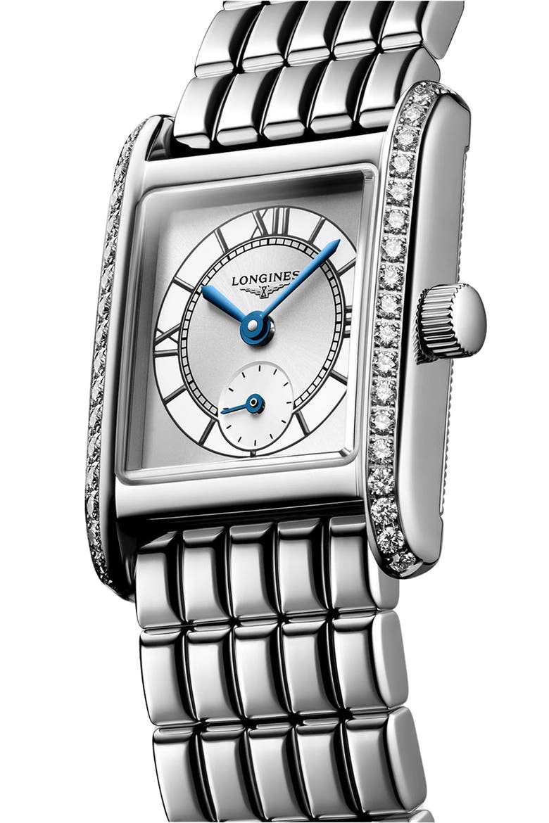 Mini DolceVita Diamond Pavé Bracelet Watch, 29mm, Alternate, color, SILVER