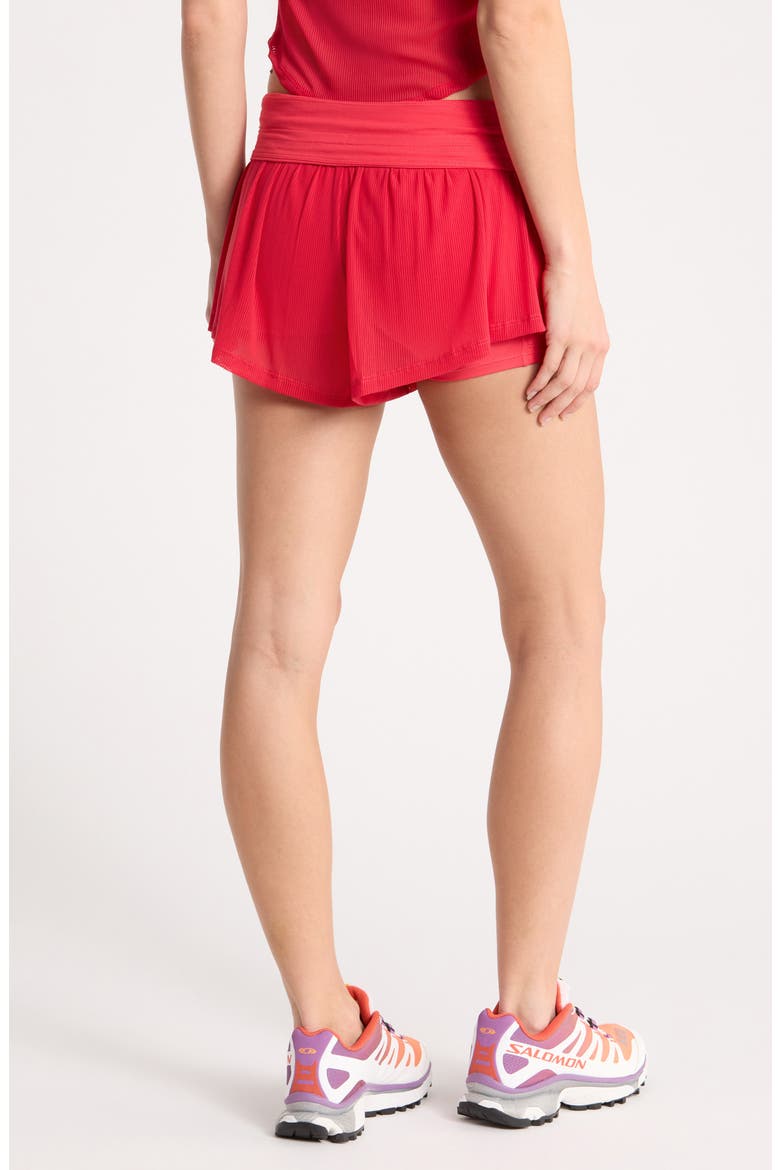Sunset High Waist Performance Shorts, Alternate, color, NEON RED