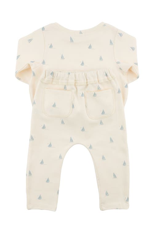 Shop Oh Baby ! Mini Sailboats Brooklyn Boxy Jogger Set In Milk