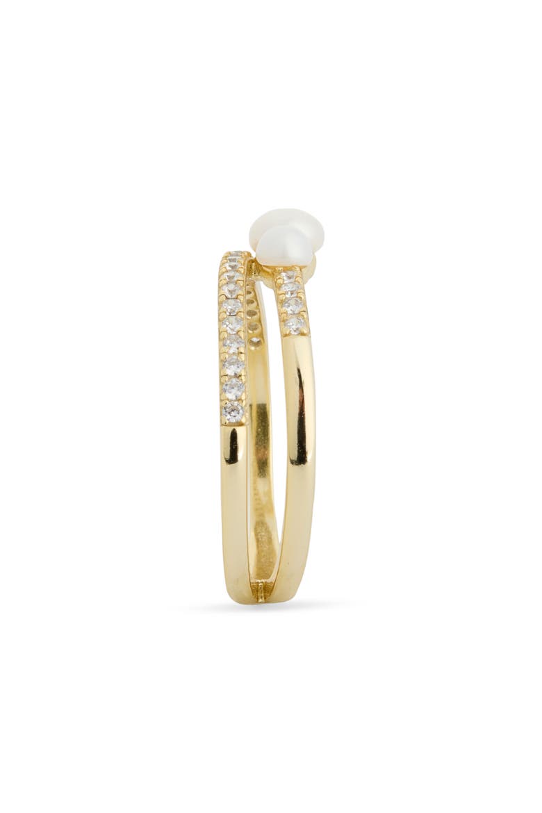 Pavé Double Freshwater Pearl Ring, Alternate, color, GOLD