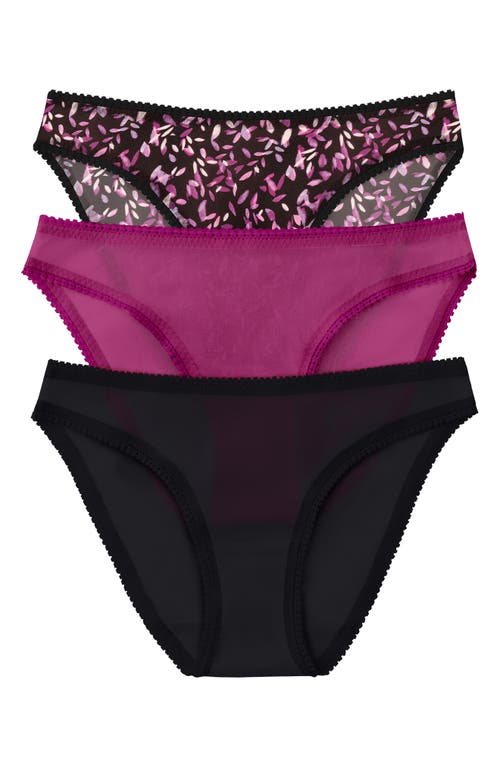 On Gossamer 3-pack Mesh Hip Bikinis In Multi