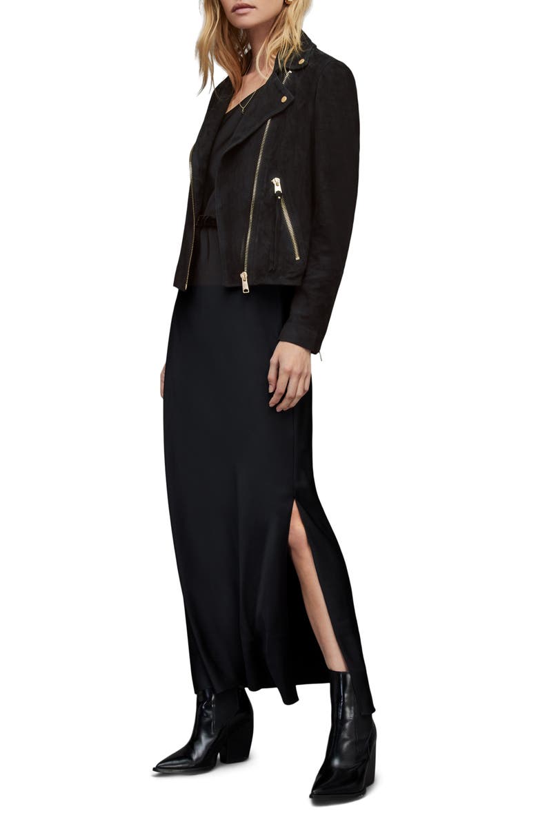 AllSaints Dalby Suede Biker Jacket, Alternate, color, 