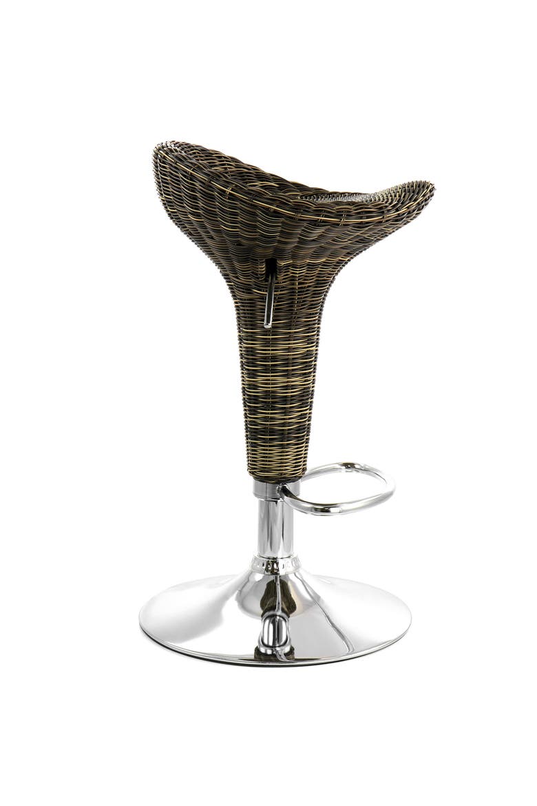 2 Piece Adjustable Saddle Seat Wicker Bar Sool, Alternate, color, Brown