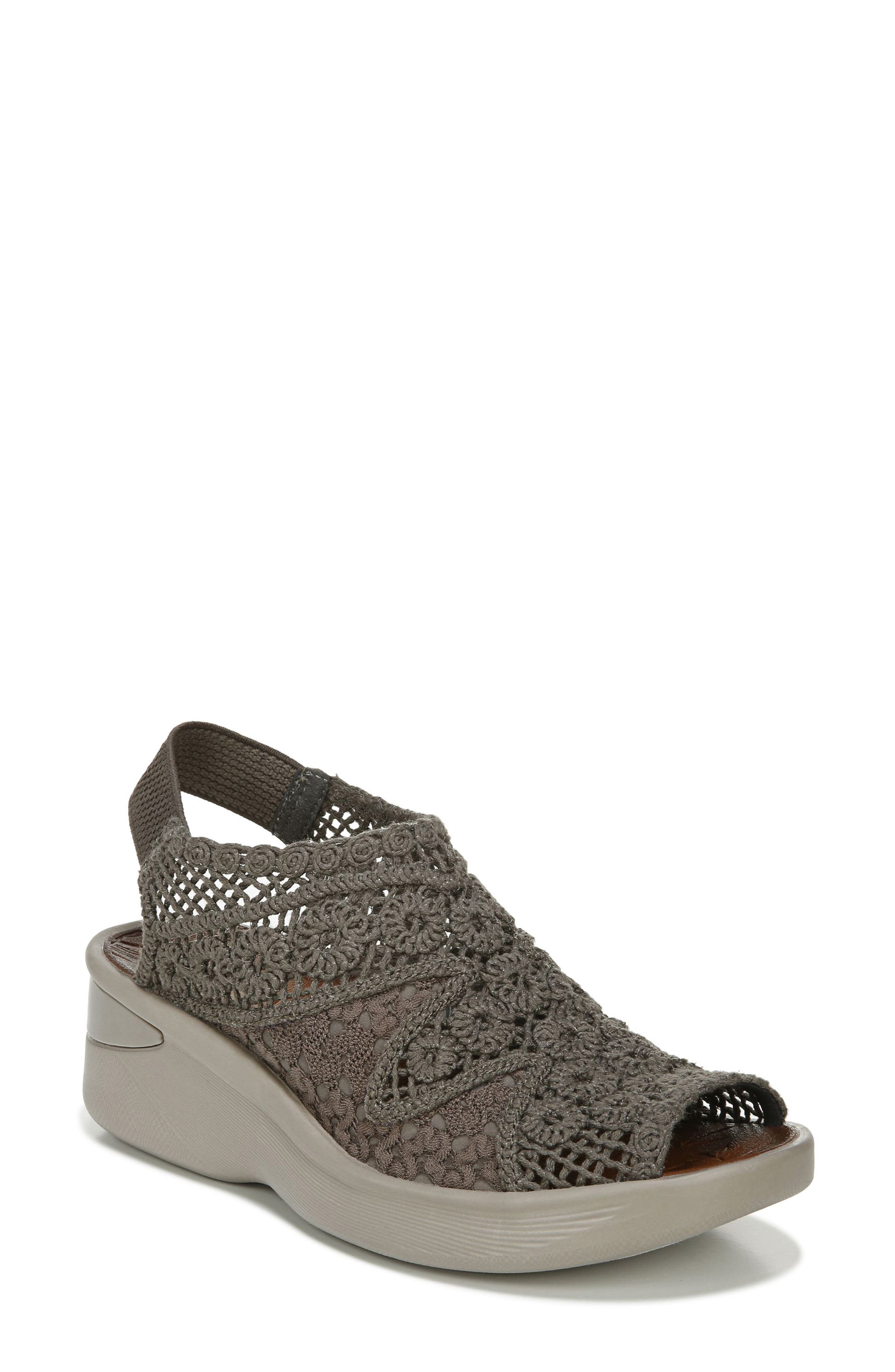 Surprise Crochet Wedge Sandal, Main, color, MOREL FABRIC