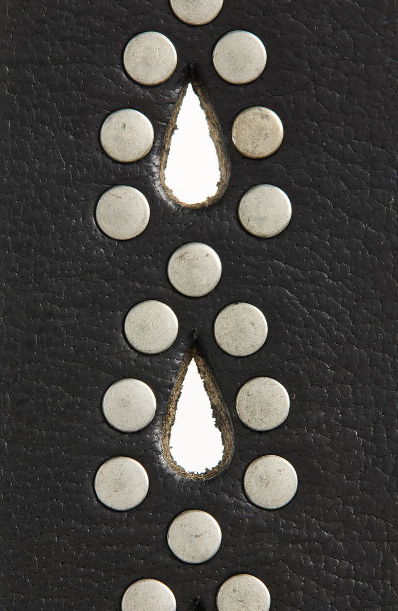 Free People Preston Stud Leather Belt, Alternate, color, Black