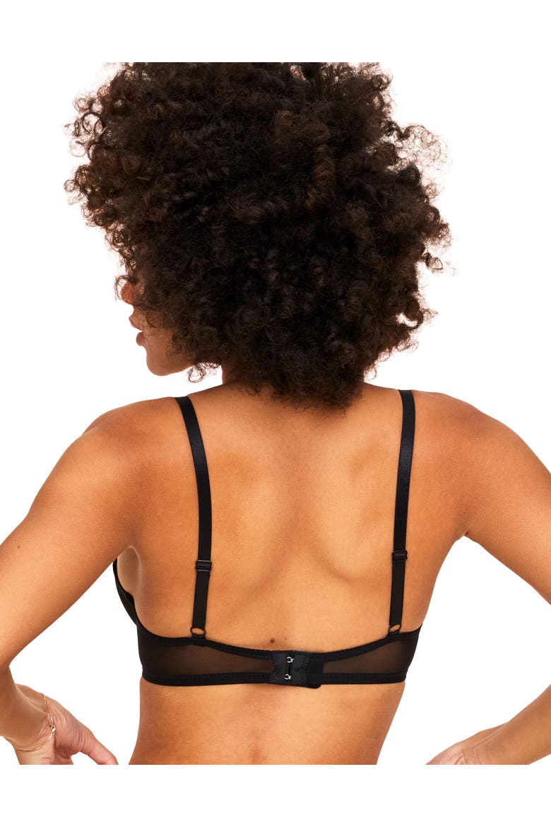 Kaia Unlined Quarter Cup Bra, Alternate, color, Black