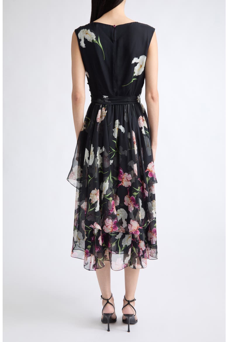 Iris Dégradé Silk Midi Dress, Alternate, color, NAVY MULTI