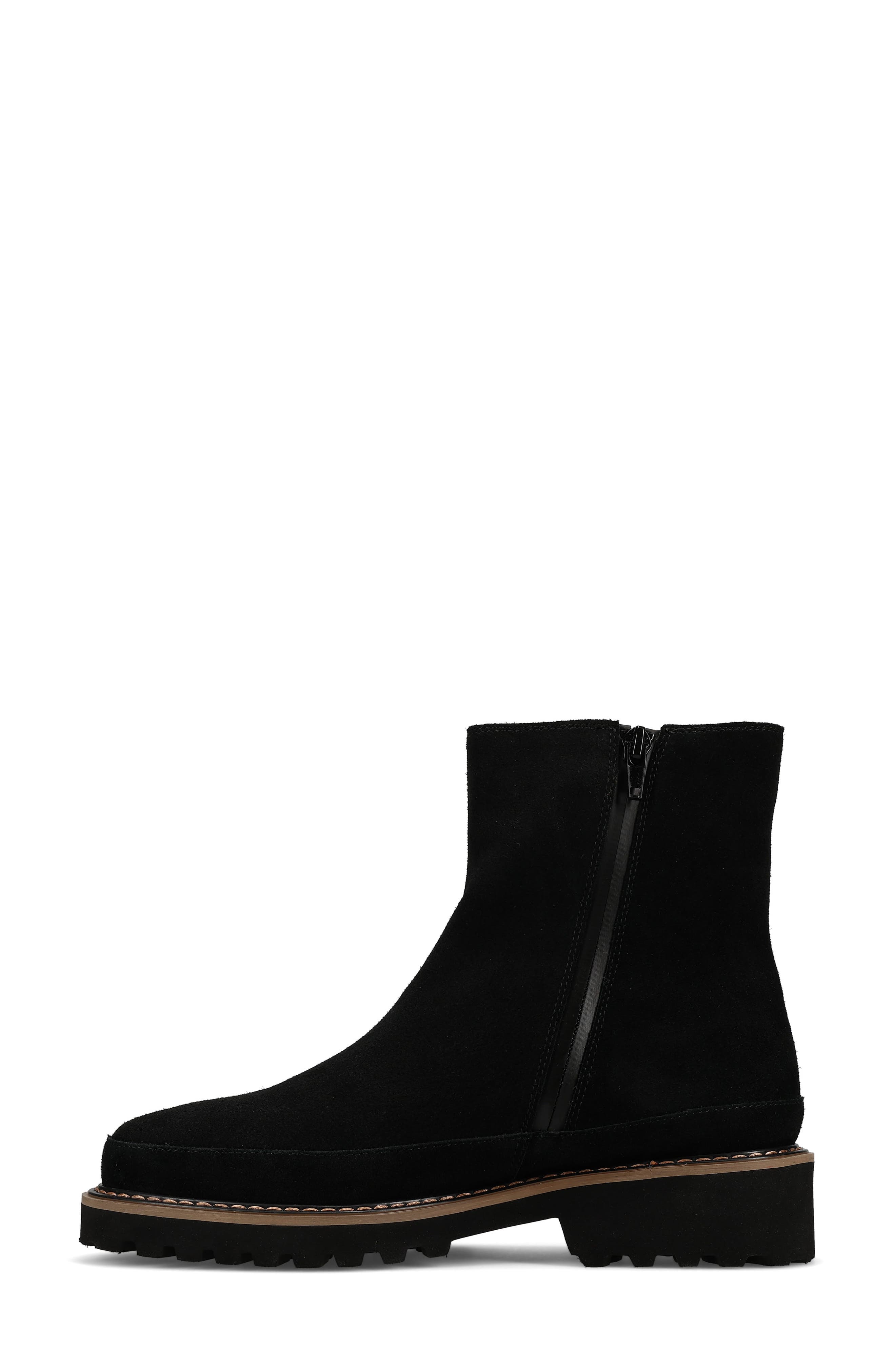 Zelda Waterproof Leather Bootie, Alternate, color, BLACK