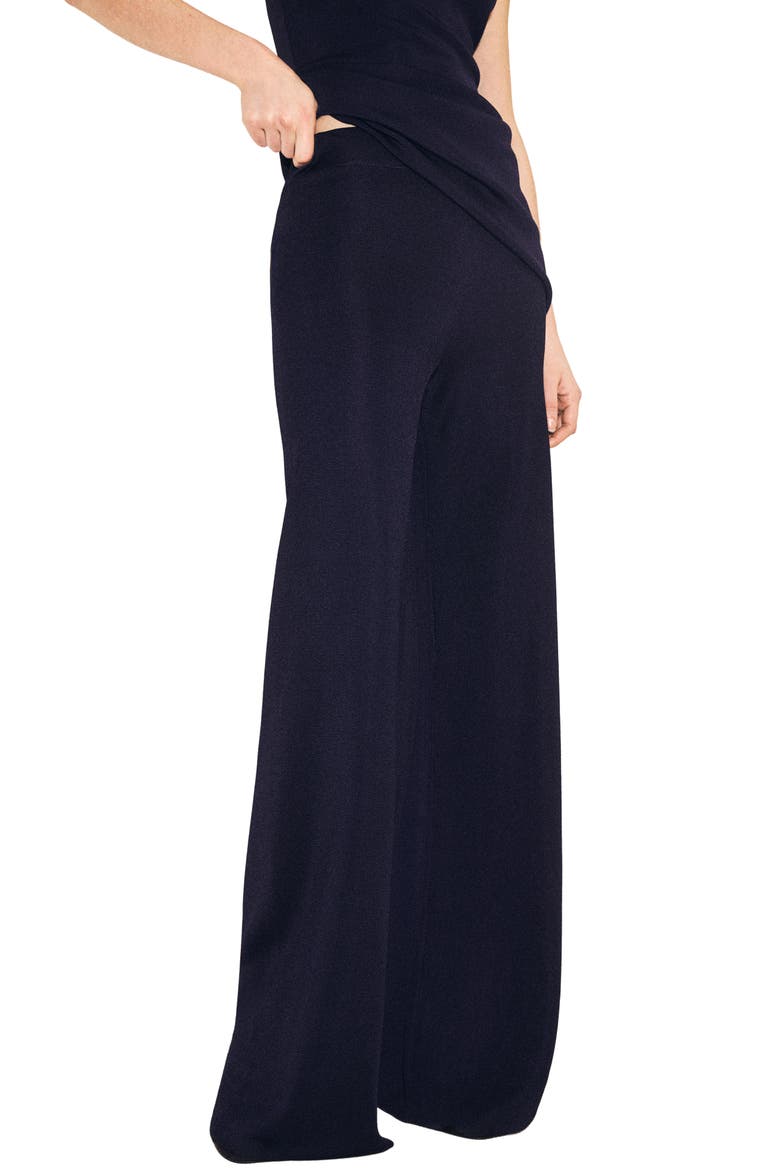Knit Pull-On Wide Leg Pants, Main, color, NAVY