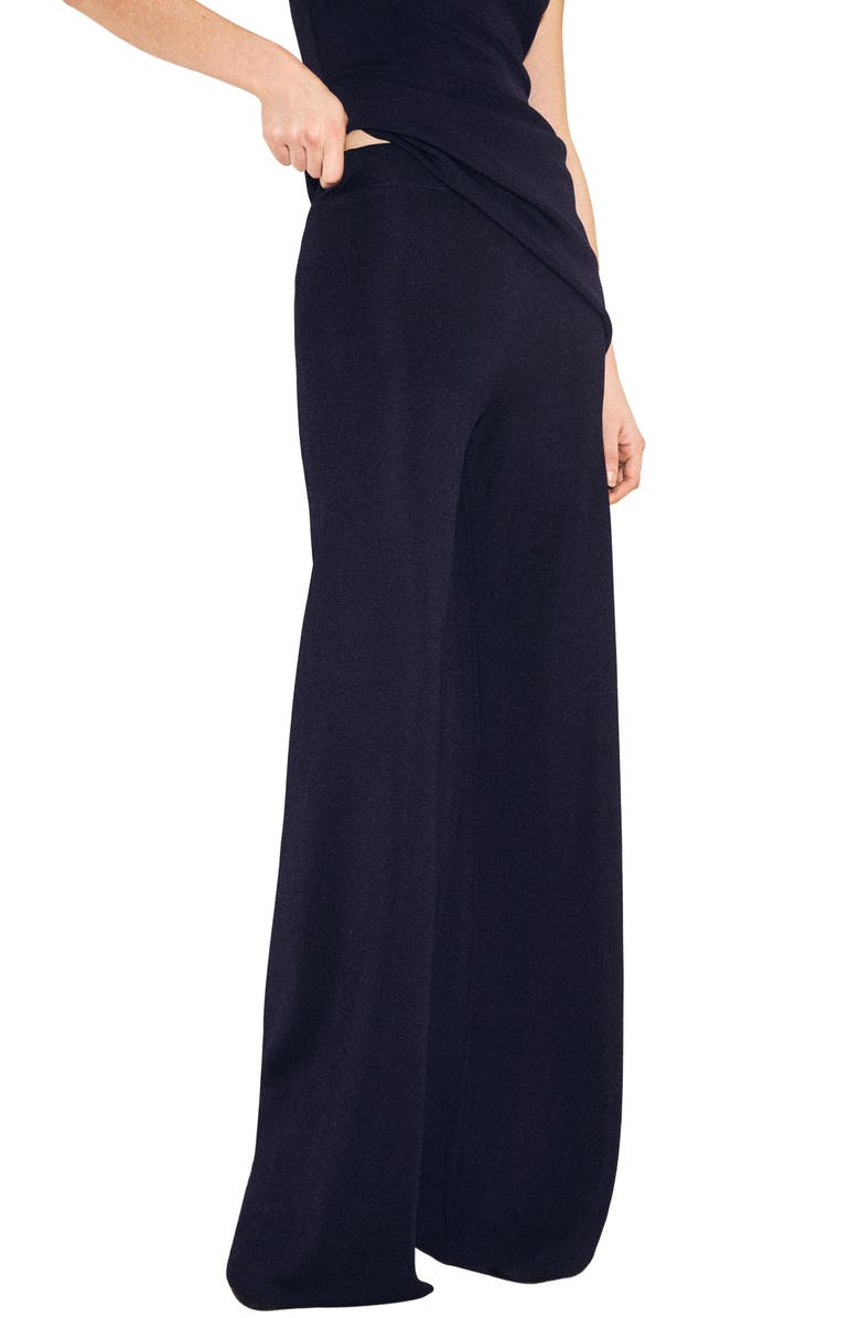 MANGO Knit Pull-On Wide Leg Pants, Main, color,