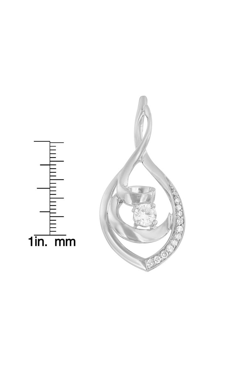 10K White Gold 1/4 Cttw Round Diamond Spiral Link 18" Pendant Necklace, Alternate, color, White