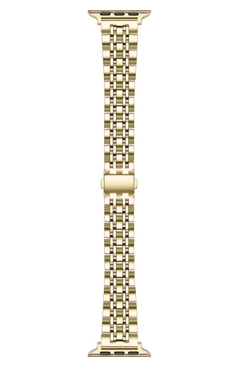 The Posh Tech Rainey Stainless Steel Apple Watch<sup>®</sup> Watchband, Main, color, Gold
