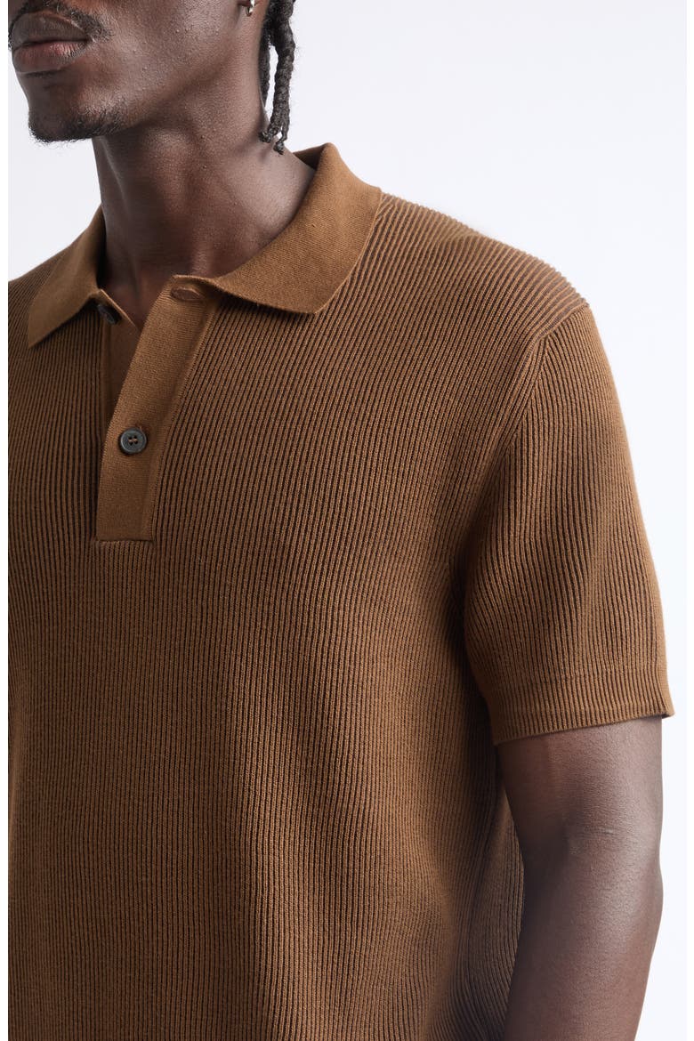 Bicolor Cotton Rib Polo, Alternate, color, BRONZE