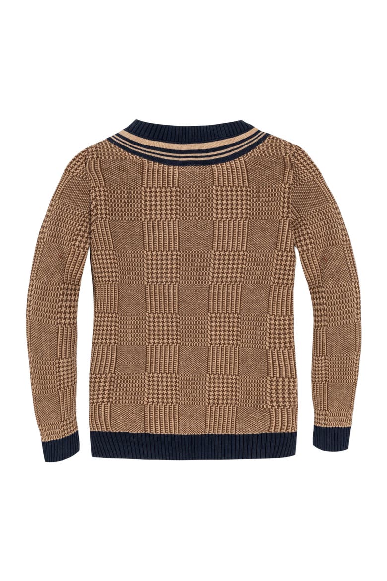 Baby Boys' Organic Intarsia Cricket Sweater, Infant, Alternate, color, Brown Glen Plaid Intarsia