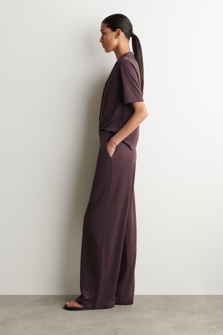 Modal-jersey Pants, Alternate, color, BURGUNDY