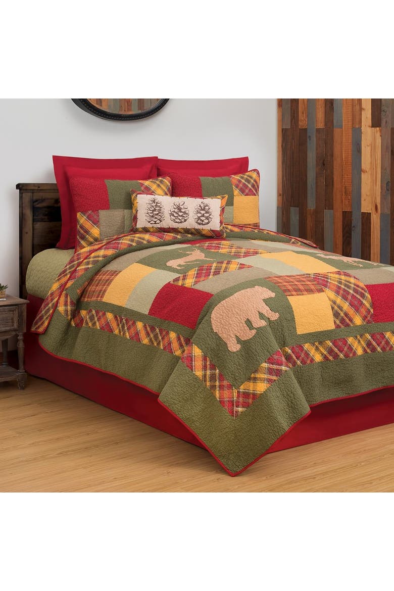 Buckley Cotton Quilt Set - Reversible and Machine Washable, Main, color, Green