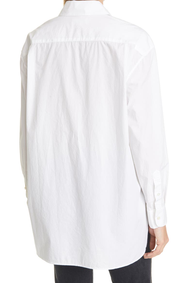 Women's Yorke High/Low Poplin Shirt, Alternate, color, WHITE