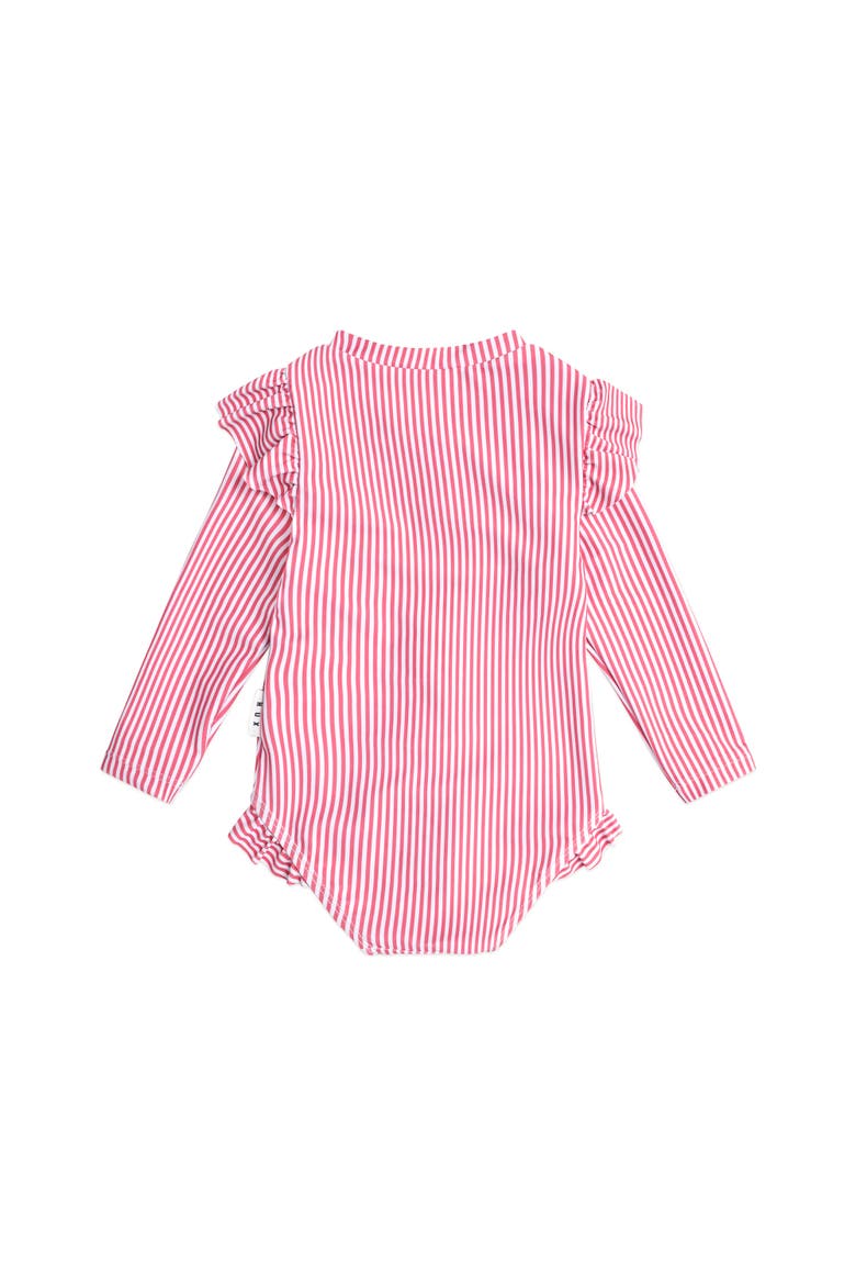 Frill Swimsuit Cherry Pie Stripe, Alternate, color, CHERRY